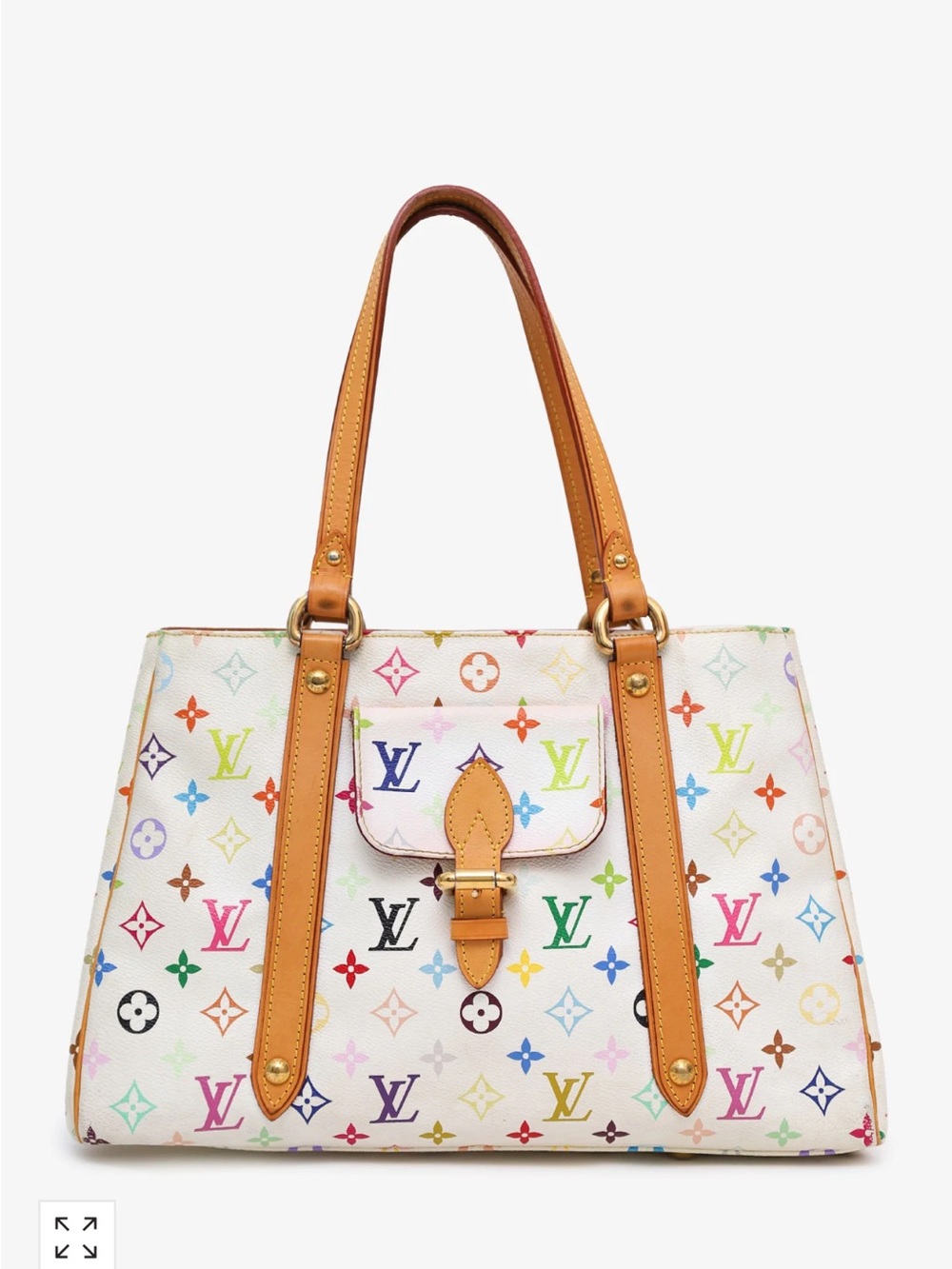 Louis Vuitton Murikami Aurelia White Multicolor Monogram Canvas MM Tote